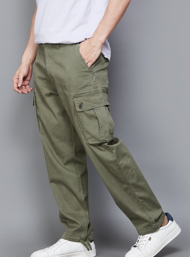 AMERICAN EAGLE Solid Regular Fit Cargos