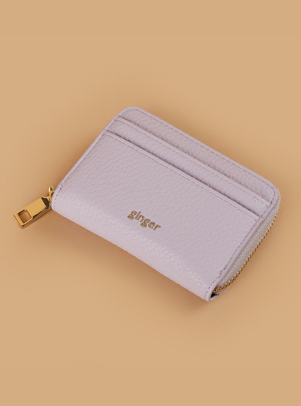 GINGER Textured Zip-Around Wallet