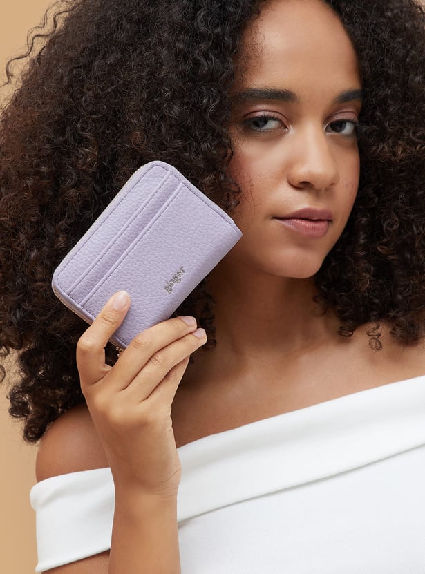 GINGER Textured Zip-Around Wallet