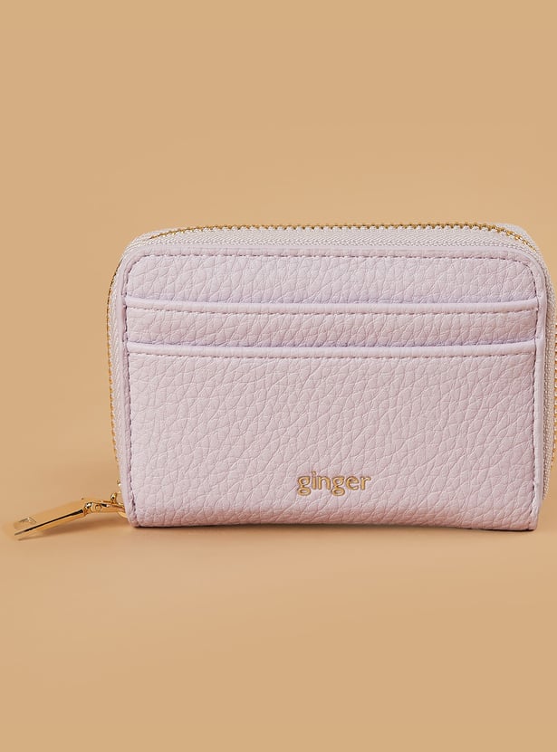 GINGER Textured Zip-Around Wallet