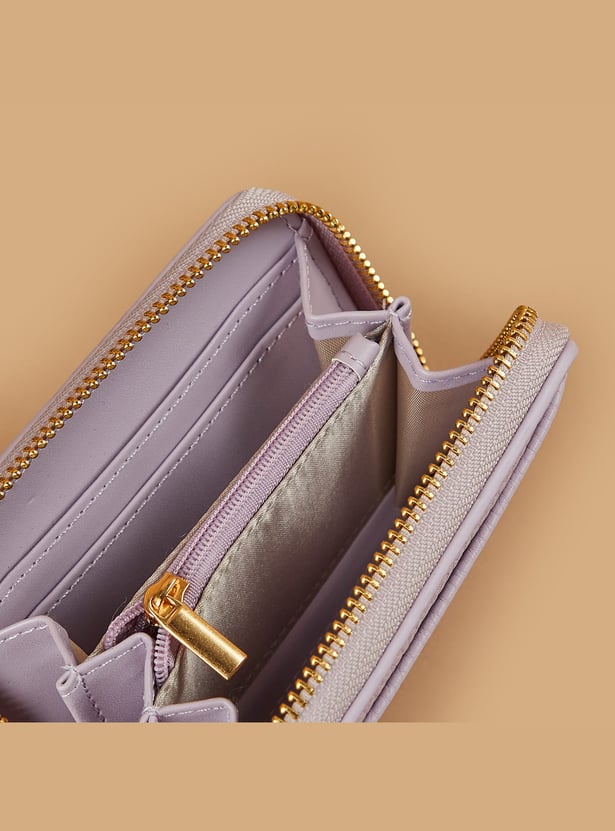 GINGER Textured Zip-Around Wallet
