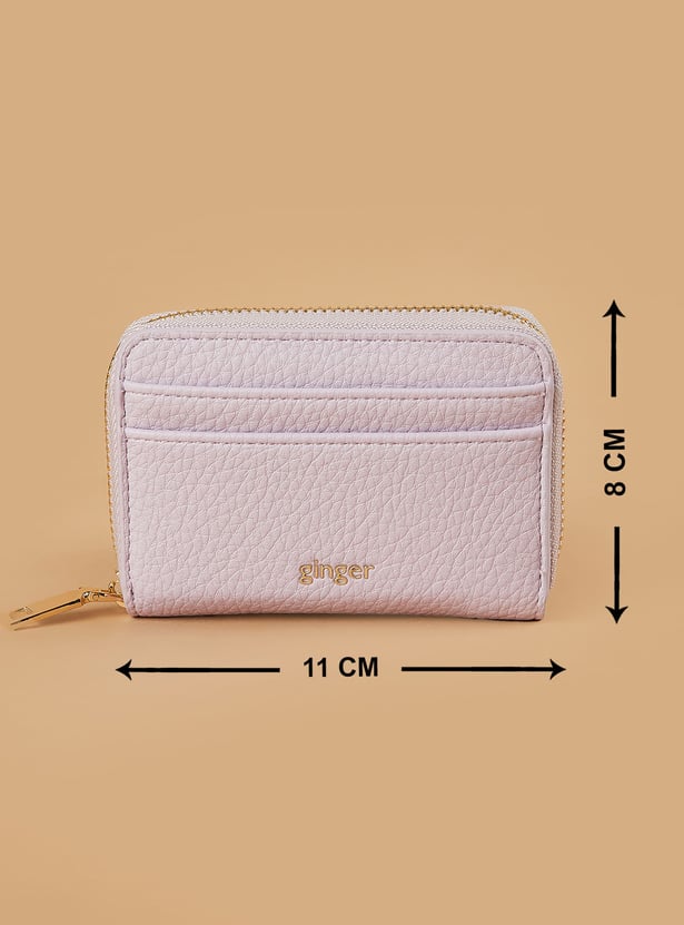 GINGER Textured Zip-Around Wallet