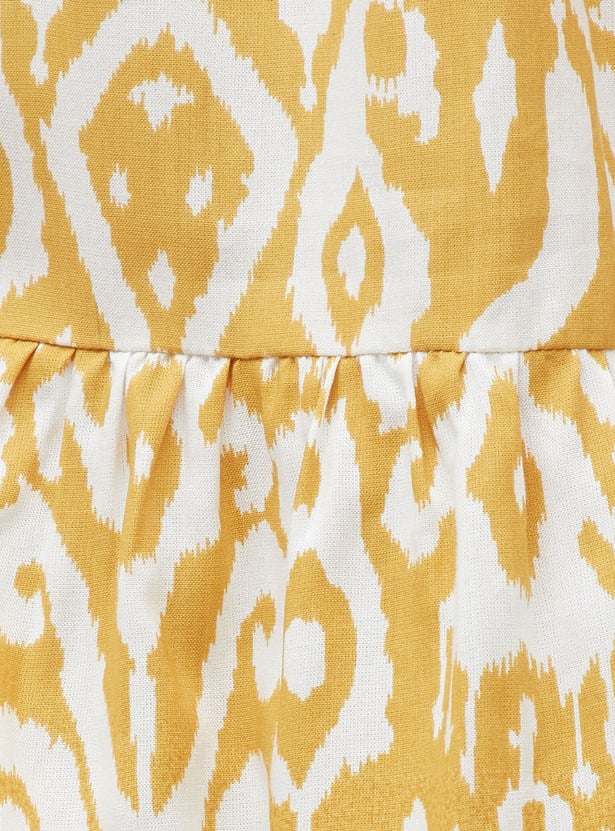COLOUR ME Ikat Printed A-line Dress