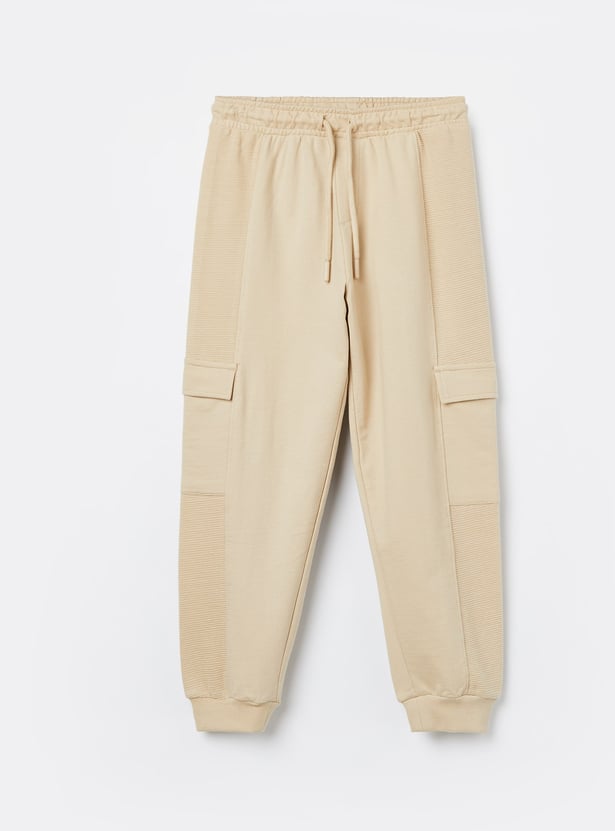 FAME FOREVER Boys Ribbed Panel Cargo Joggers