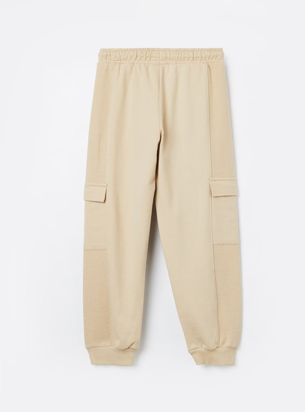 FAME FOREVER Boys Ribbed Panel Cargo Joggers