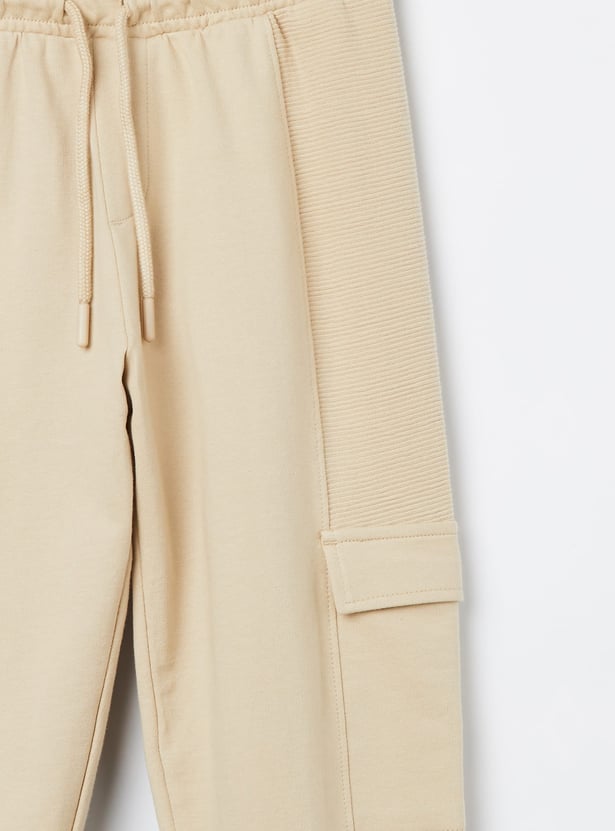 FAME FOREVER Boys Ribbed Panel Cargo Joggers