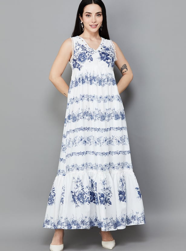 BIBA Floral Print Maxi Dress
