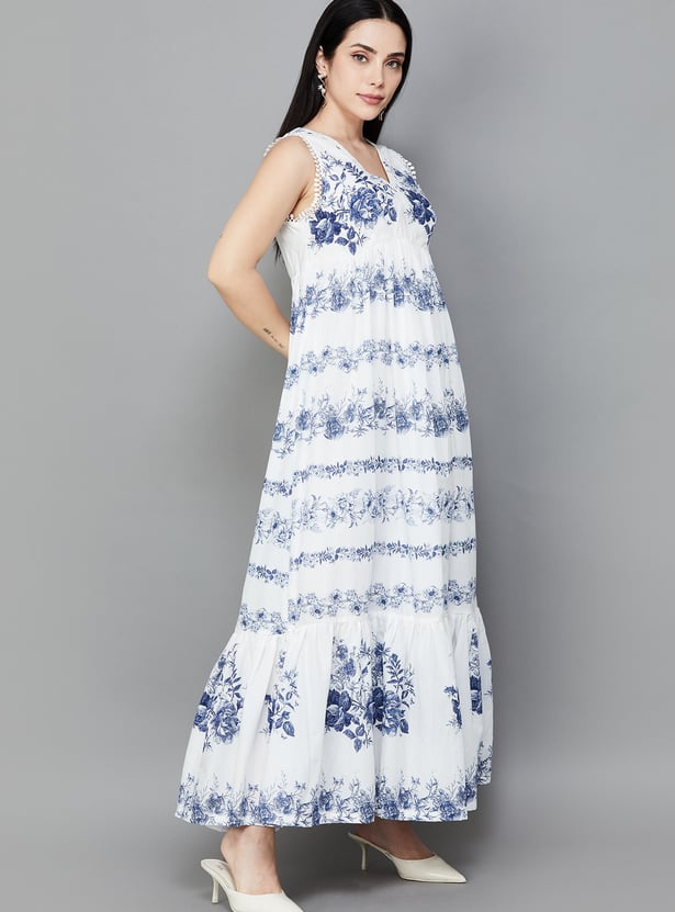 BIBA Floral Print Maxi Dress