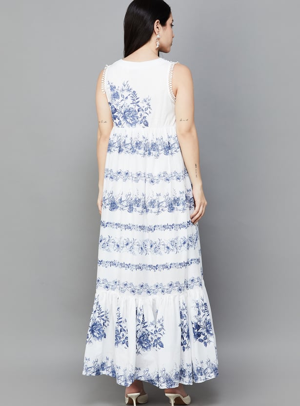 BIBA Floral Print Maxi Dress