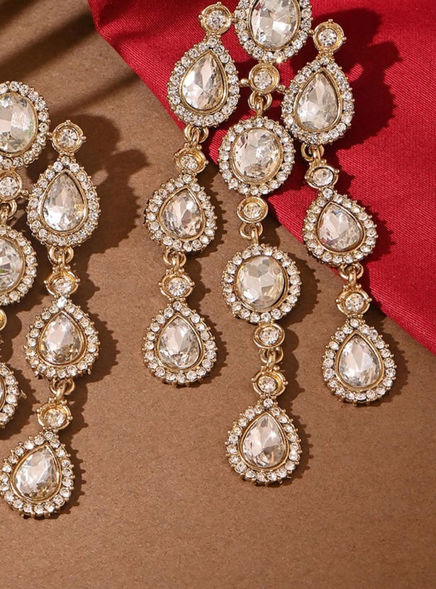 FIDA Stone Embellished Dangler Earrings