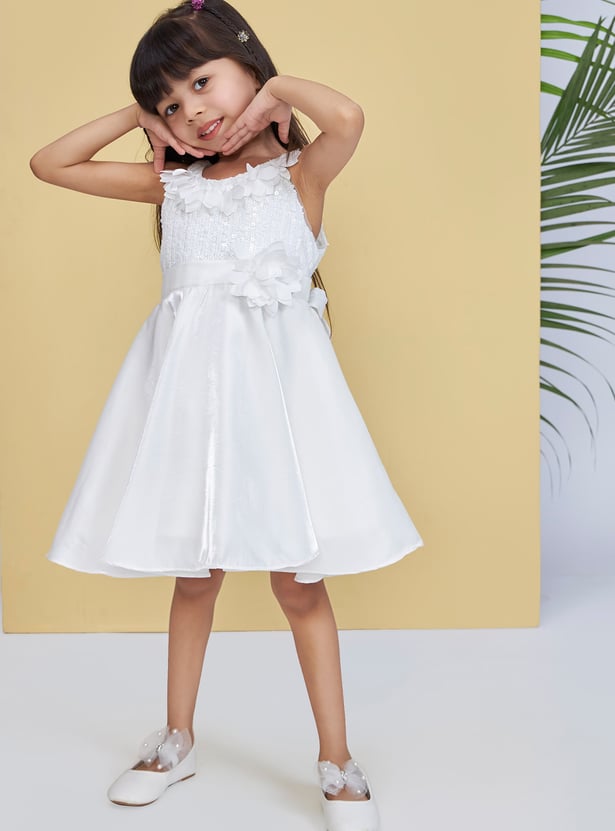 PEPPERMINT Girls Embellished Fit & Flare Dress