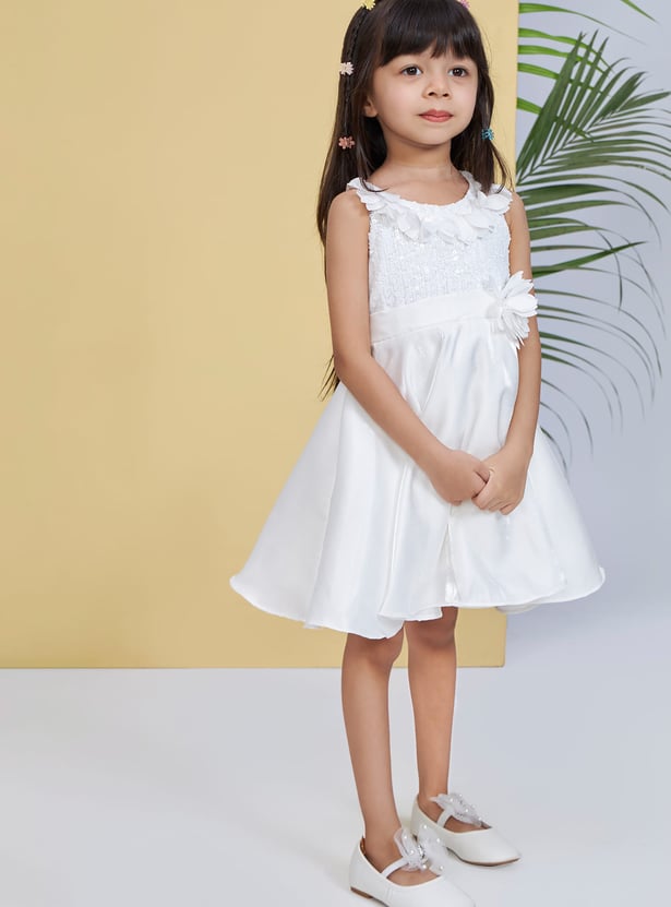 PEPPERMINT Girls Embellished Fit & Flare Dress