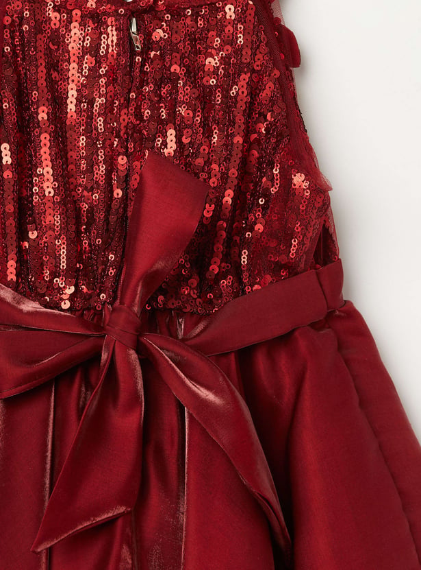 PEPPERMINT Girls Sequinned A-line Dress