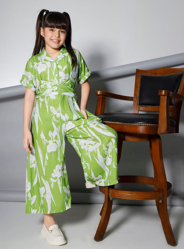 PEPPERMINT Girls Floral Print Jumpsuit