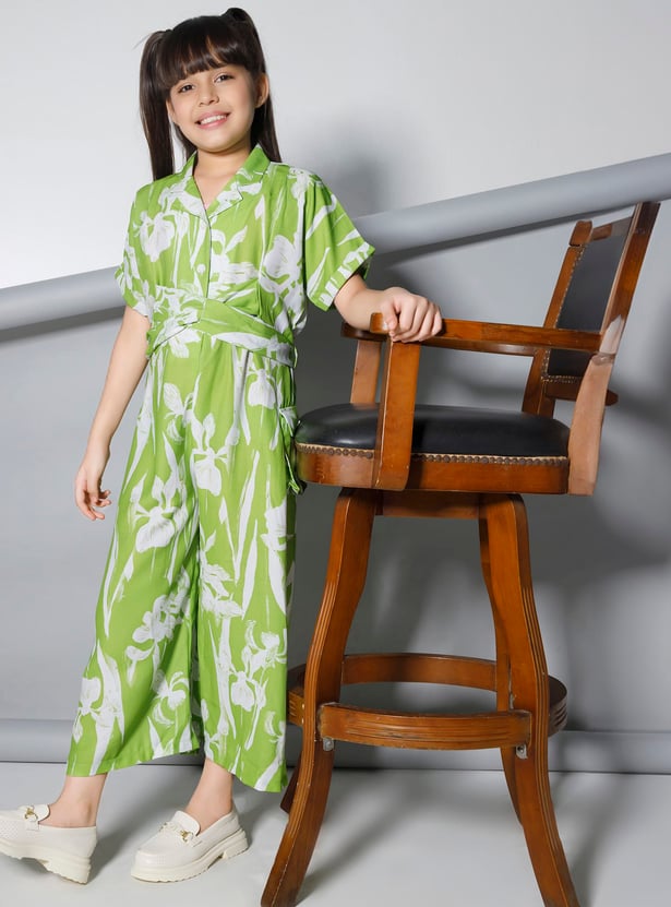 PEPPERMINT Girls Floral Print Jumpsuit