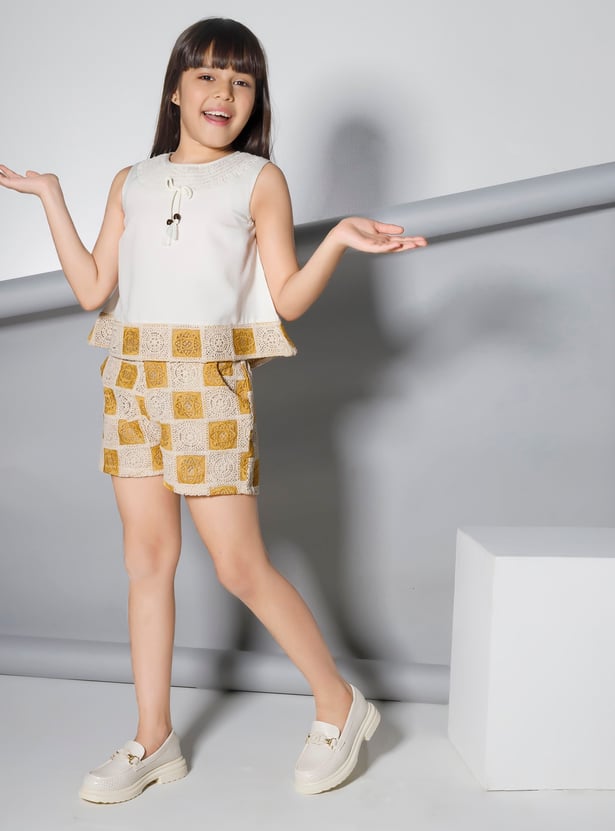 PEPPERMINT Girls Lace Top with Shorts