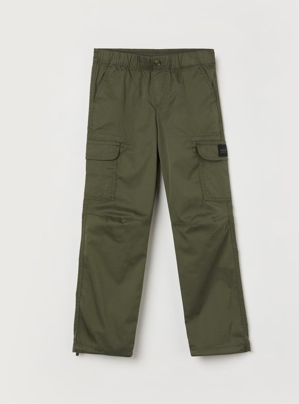 US POLO ASSN KIDS Boys Solid Cargo Trousers