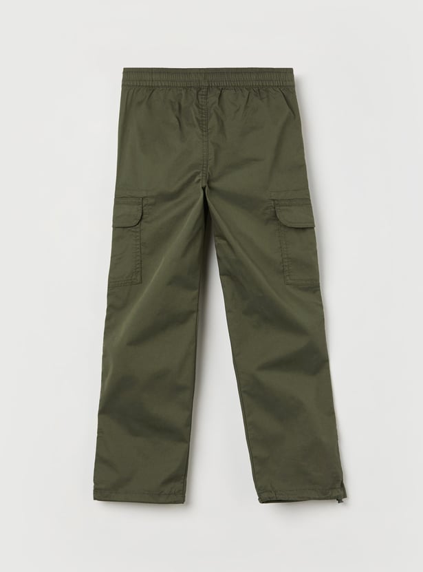 US POLO ASSN KIDS Boys Solid Cargo Trousers