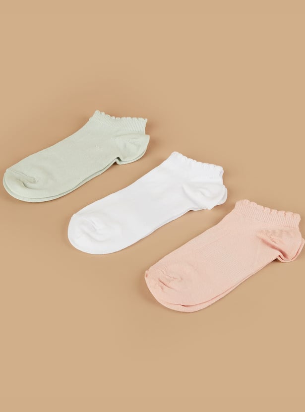 GINGER Knitted Ankle-Length Socks - Pack of 3