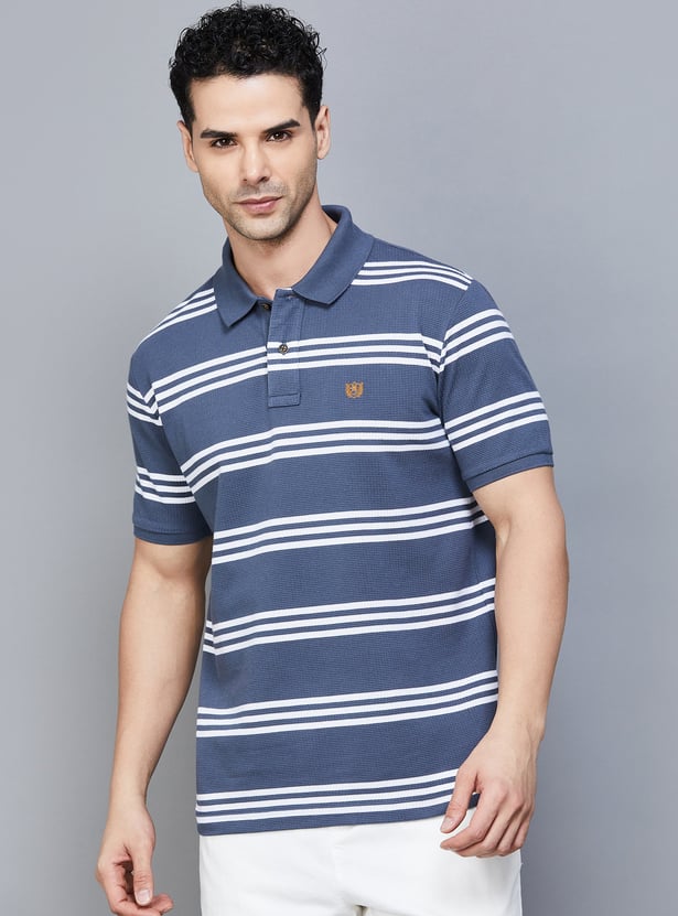 FAHRENHEIT Striped Polo T-shirt