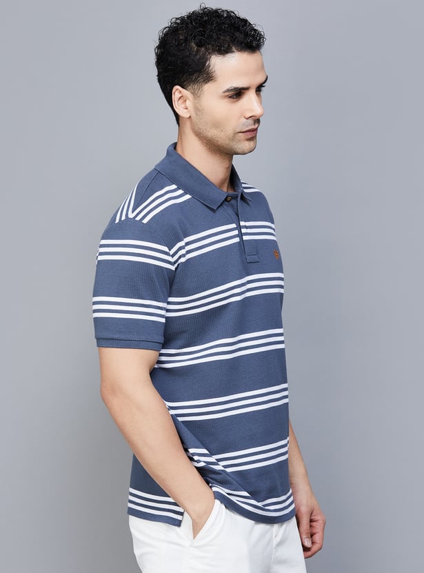 FAHRENHEIT Striped Polo T-shirt