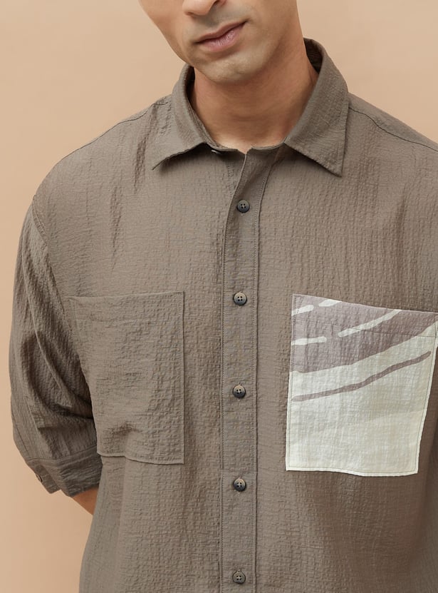 CODE UNWIND Textured Relaxed Fit Shirt