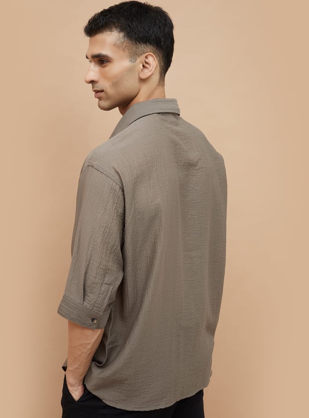 CODE UNWIND Textured Relaxed Fit Shirt