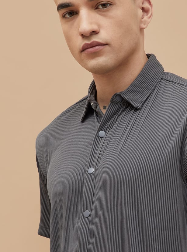 FORCA Striped Knit Regular Fit Shirt