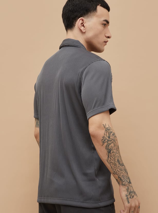 FORCA Striped Knit Regular Fit Shirt
