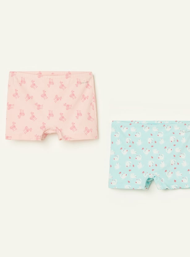 JOCKEY Girls Printed Shorts - Pack of 2