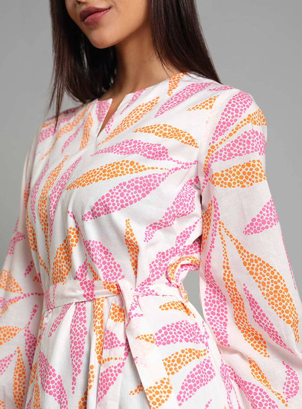 AND Printed Fit and Flare Dress
