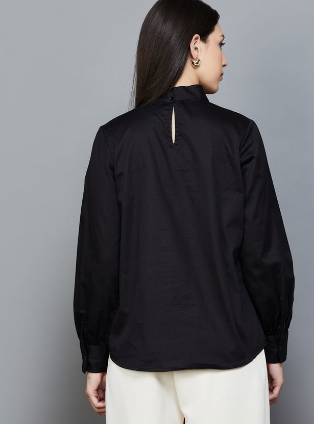 AND Solid Keyhole Neck Top