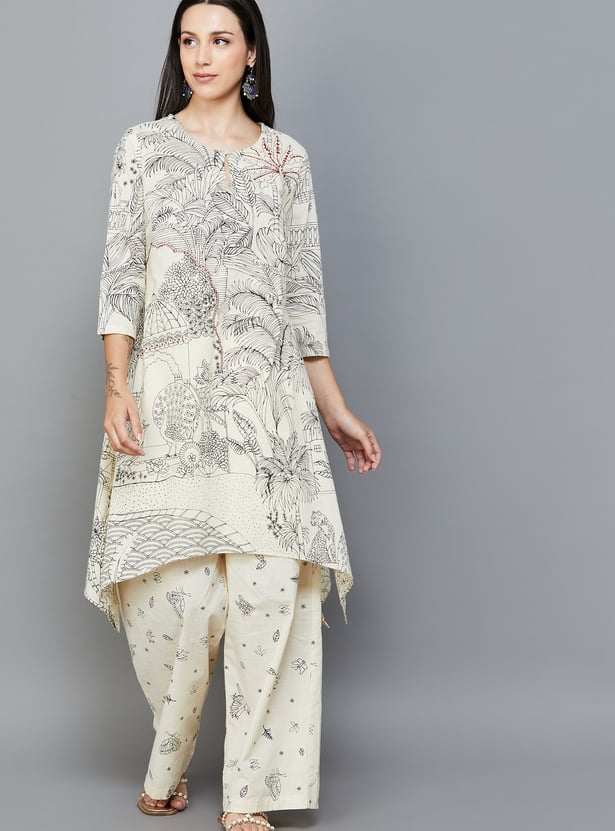 BIBA Printed A-line Kurta Set