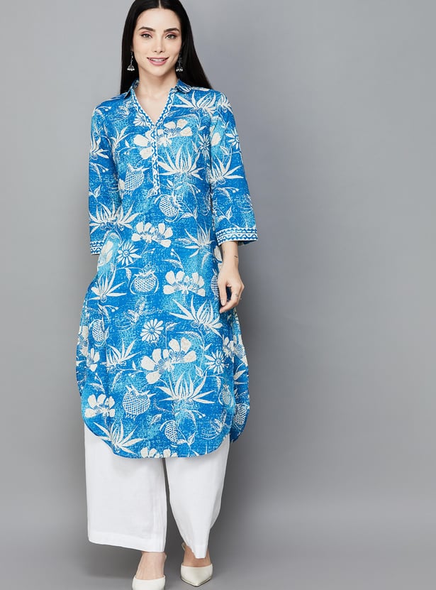 BIBA Floral Print Straight Kurta