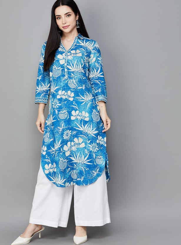 BIBA Floral Print Straight Kurta