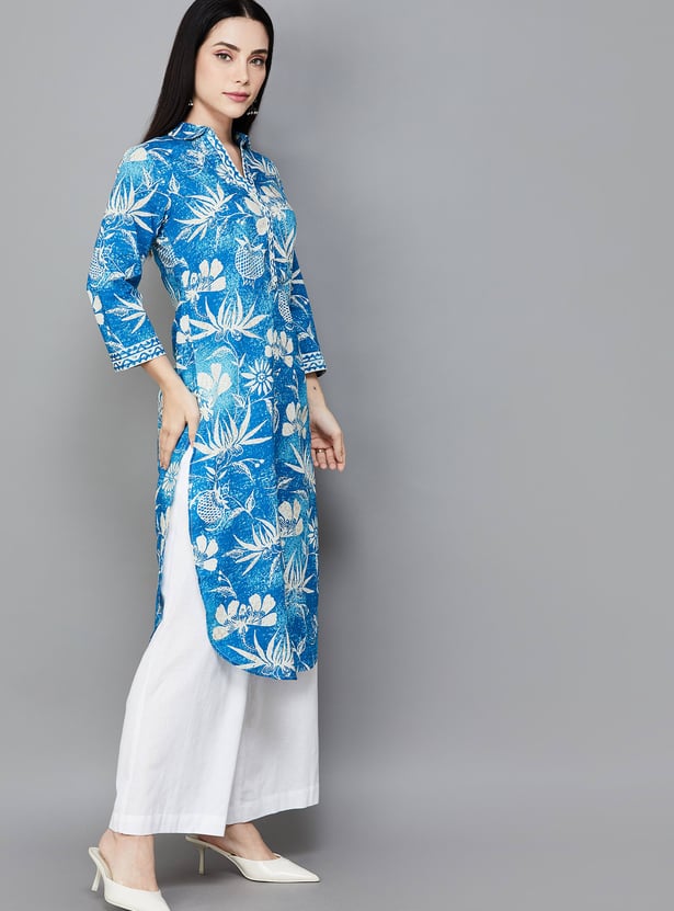 BIBA Floral Print Straight Kurta