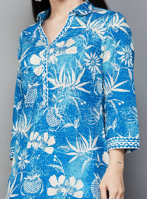BIBA Floral Print Straight Kurta