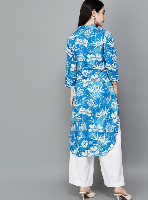 BIBA Floral Print Straight Kurta