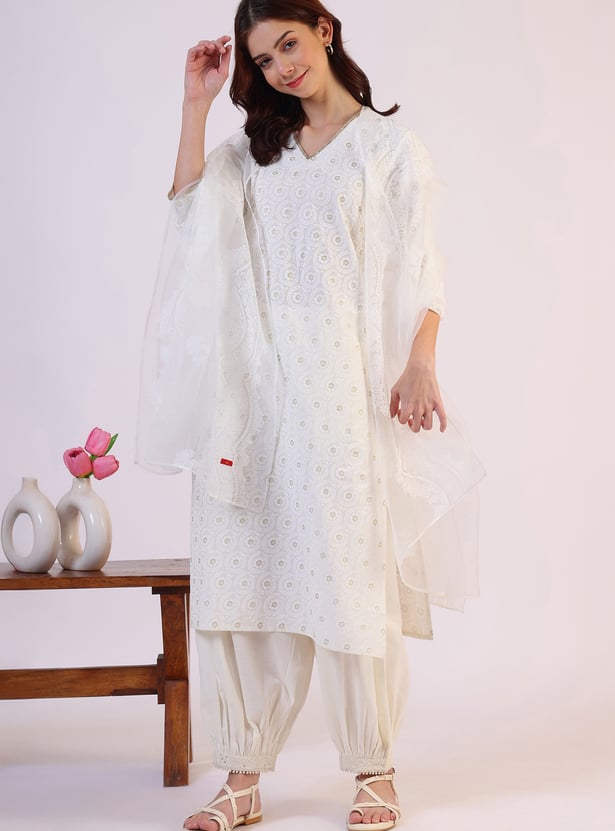 W Floral Printed Dupatta