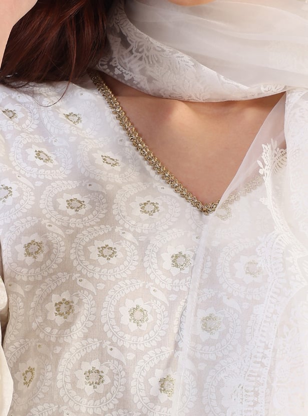W Floral Printed Dupatta
