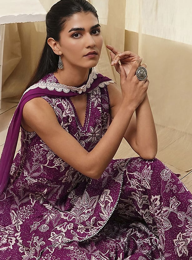 BIBA Floral Print Sharara Set