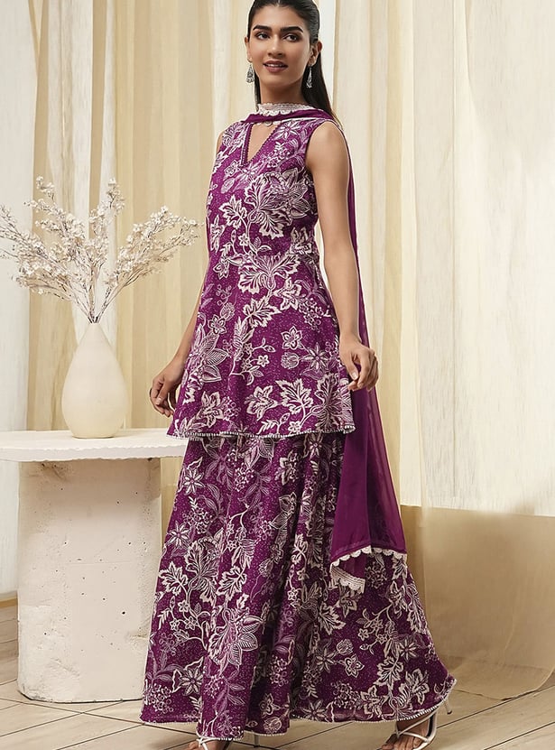BIBA Floral Print Sharara Set