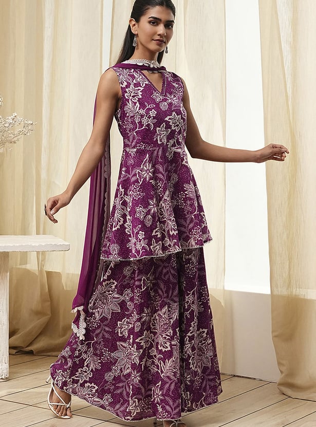 BIBA Floral Print Sharara Set