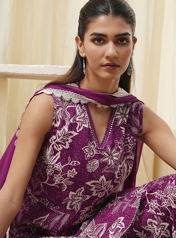 BIBA Floral Print Sharara Set
