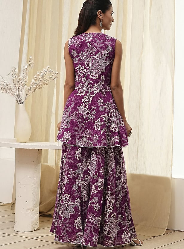 BIBA Floral Print Sharara Set