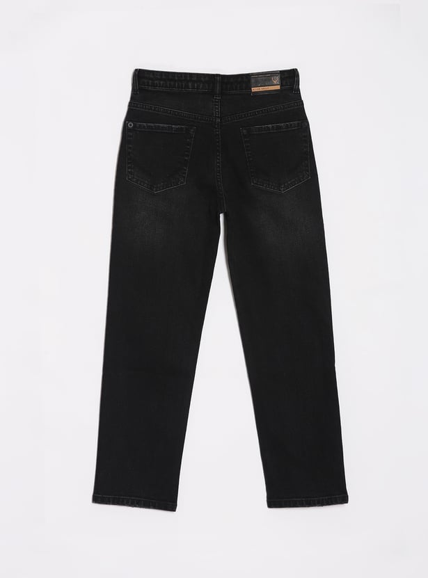 ALLEN SOLLY Boys Washed Slim Fit Jeans