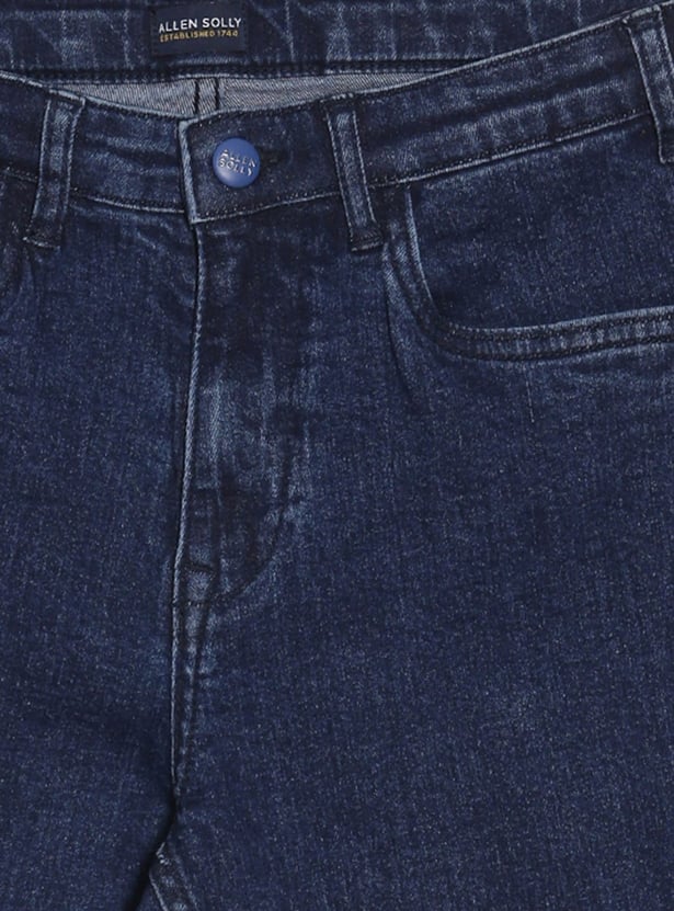 ALLEN SOLLY Boys Darkwashed Regular Fit Jeans