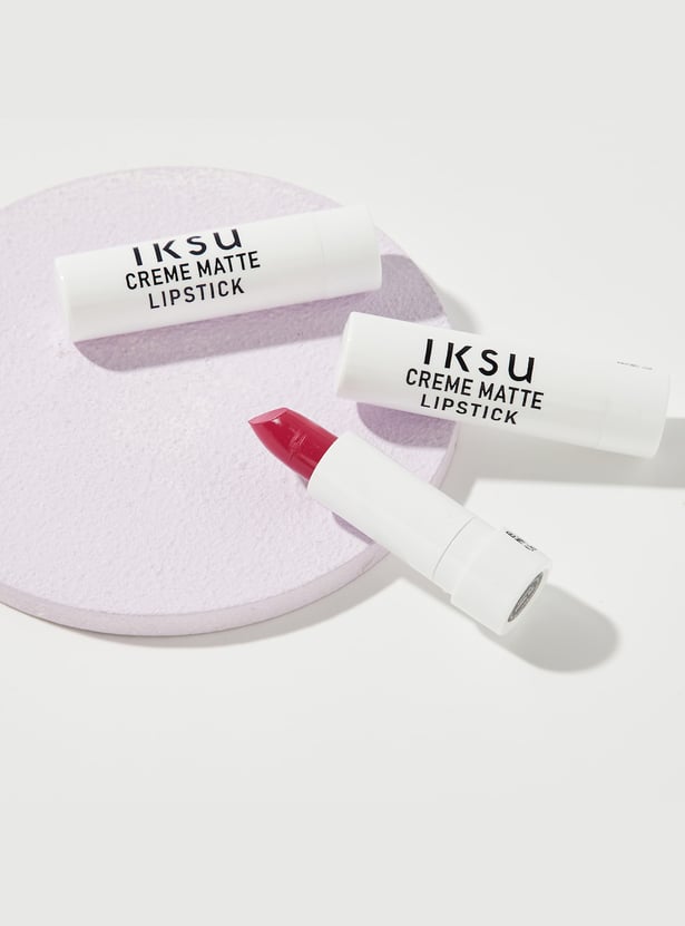 IKSU Suede Kiss Creme Matte Mini Lipstick Combo - Poppy Pink - 1.2g each