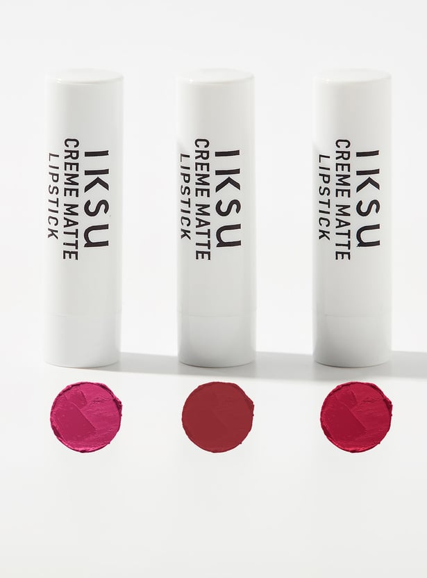 IKSU Suede Kiss Creme Matte Mini Lipstick Combo - Poppy Pink - 1.2g each