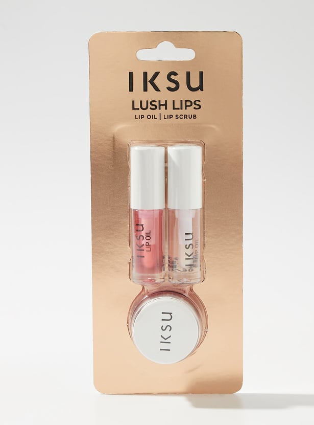 IKSU Lush Lips Mini Lip Oil and Lip Scrub Combo